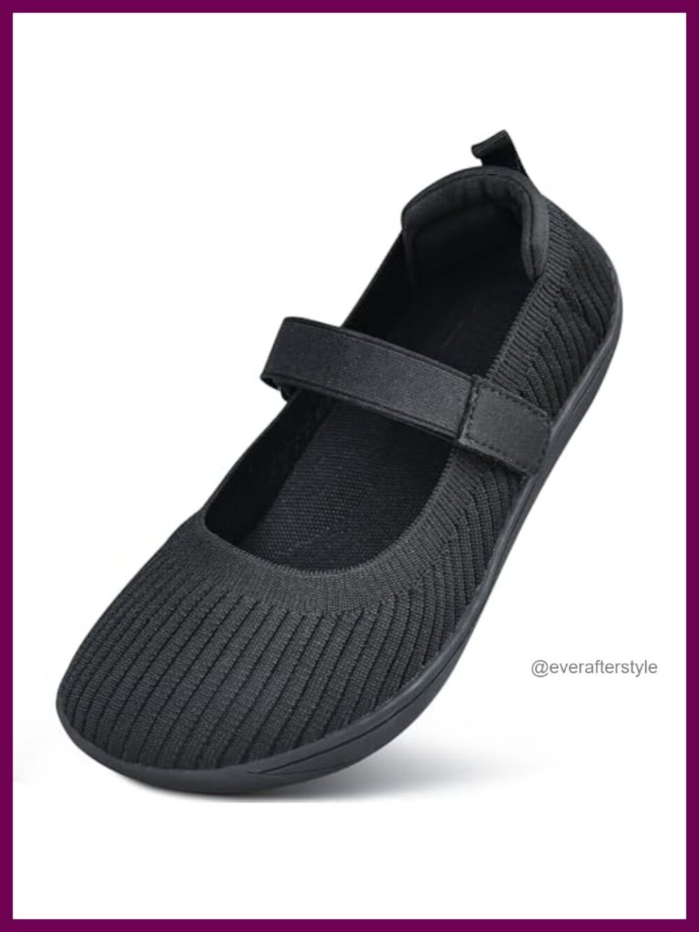 Women's Barefoot Wide Toe Box Knit Mary Jane Flats Comfortable Casual Office
